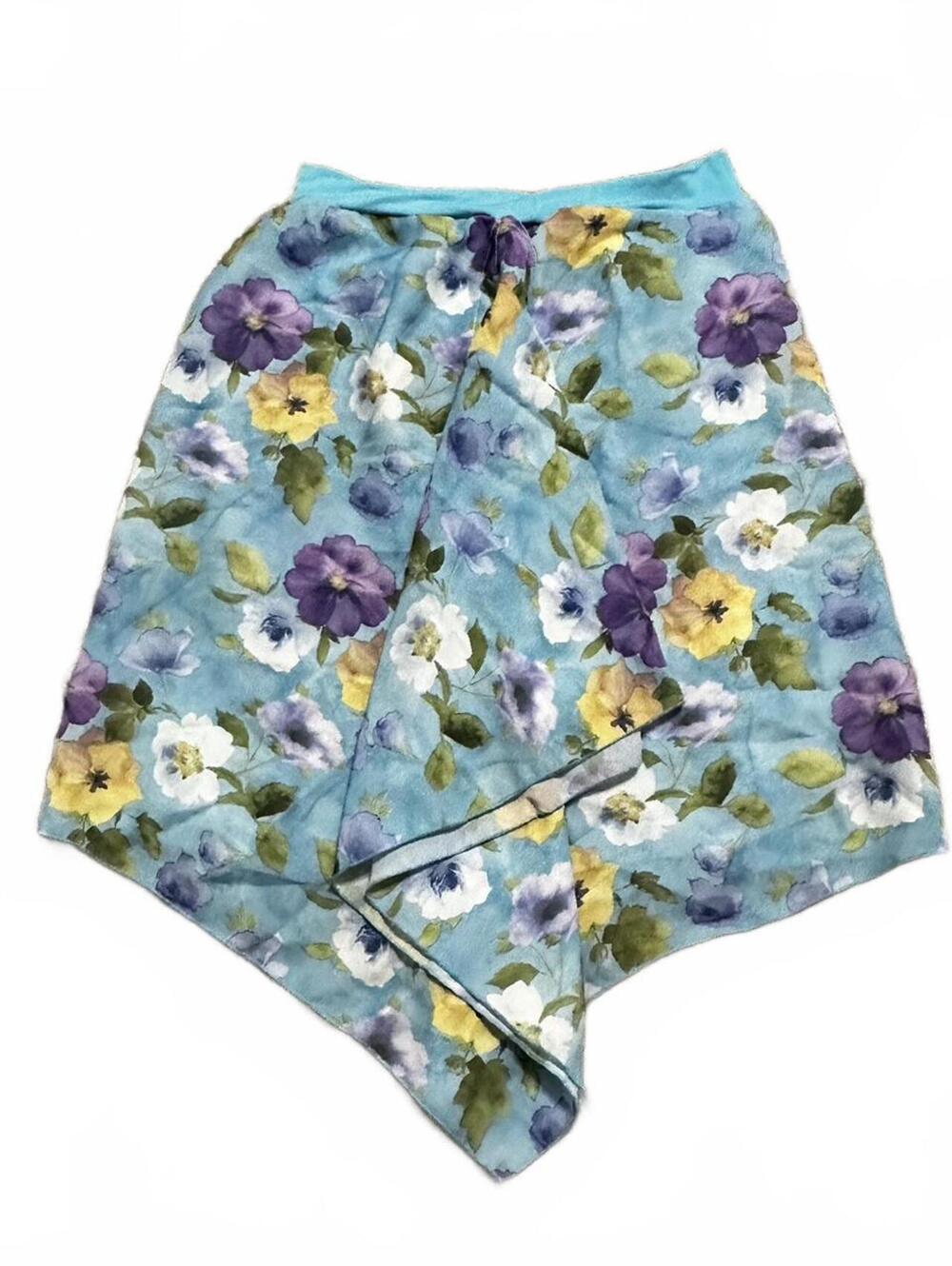 Lipsy by Charlotte Russe Blue Floral Asymmetrical Skirt Size L